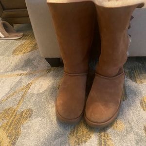 UGG Women's Bailey Bow Tall II Boot in Chestnut Size 10
